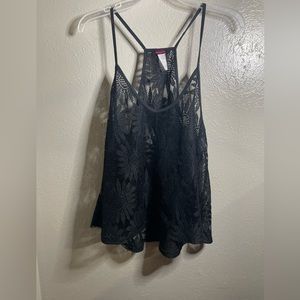 Sheer lacey swimsuit coverup top